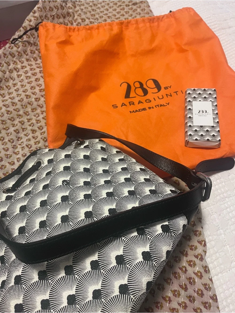 Black & White Patterned Crossbody Bag